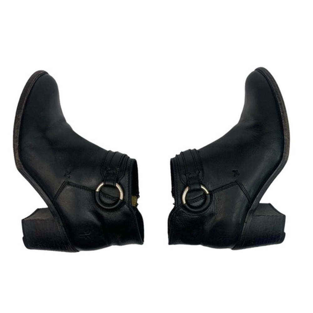Frye Ankle Boots Janis Ring Leather Heeled Short Women’s Black Size 6.5